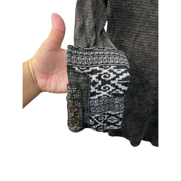 American Able Women’s Large Thermal Waffle Knit Cuff Details In Washed Black - Picture 4 of 6